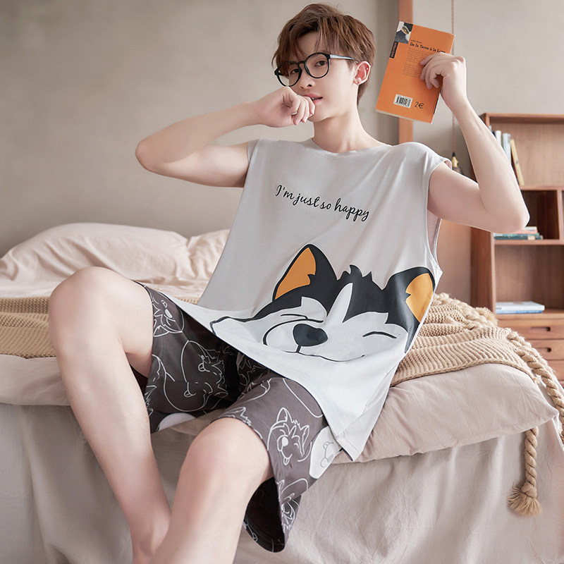 男士睡衣夏季莫代尔背心居家服图片
