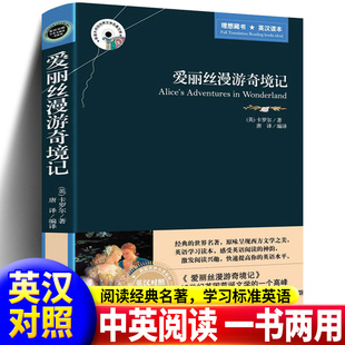 爱丽丝漫游奇境记 (英汉对照)英文原版+中文版中英文版书籍 中英文对照书籍学英语读物 英汉双语读物图书中英双语正版包邮