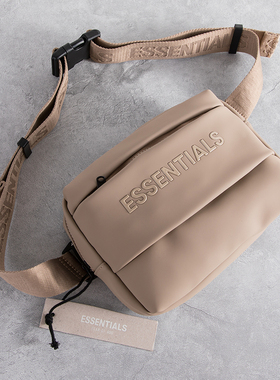 新款ESSENTIALS斜挎包男女时尚休闲多功能胸包纯色FOG皮质单肩包