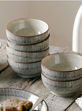 日式米饭碗碗ins风家用陶瓷餐具碗碟吃饭碗特别好看的碗碗筷套装
