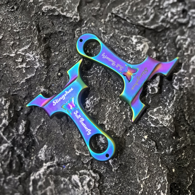 烤蓝蝴蝶不锈钢快压高精度扁皮弹弓三代龙齿蝴蝶越南大威力成年人