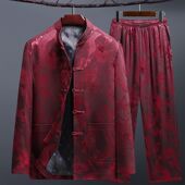 唐装 外套中国风老人过寿生日爷爷衣服爸爸春秋装 男套装 中老年长袖