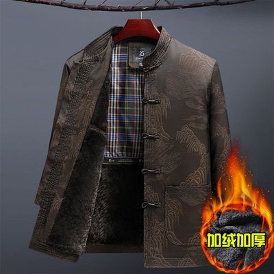 加绒加厚唐装新中式外套