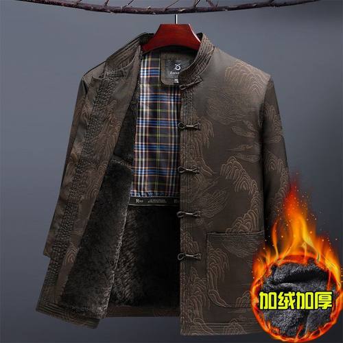 加绒加厚唐装新中式外套