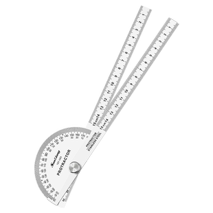 日本三量不锈钢半圆角尺高精度钢尺半圆角度尺弧度测量尺量角器