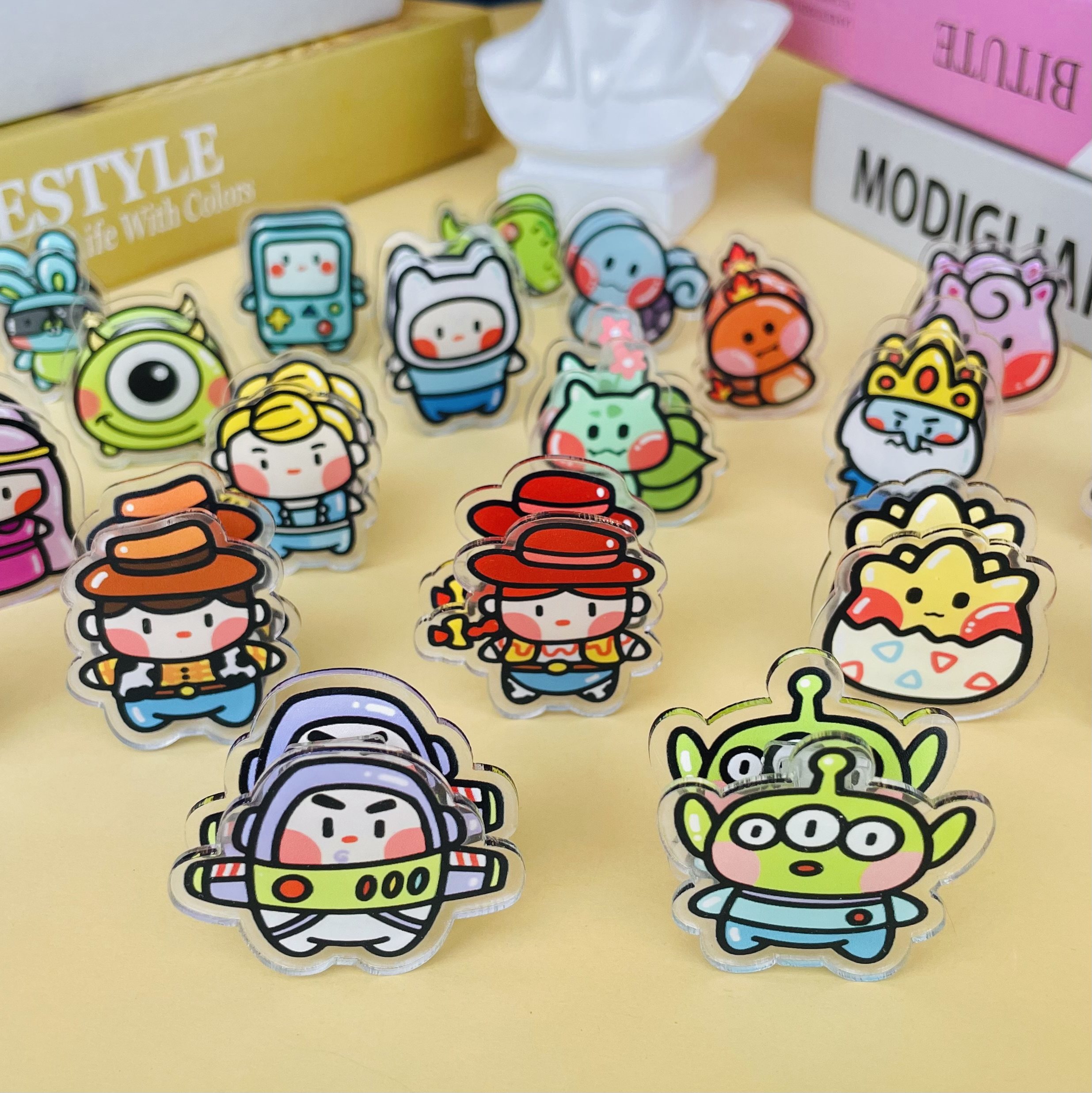 神奇宝贝玩具总动员亚克力夹子可爱pp夹书文具收纳卡通固定试卷夹