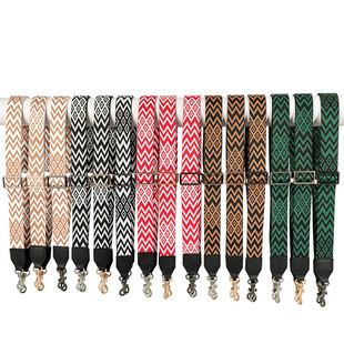 包带宽肩带配件可调节棱形民族风3.8cm帆布织带配真皮包带子替换