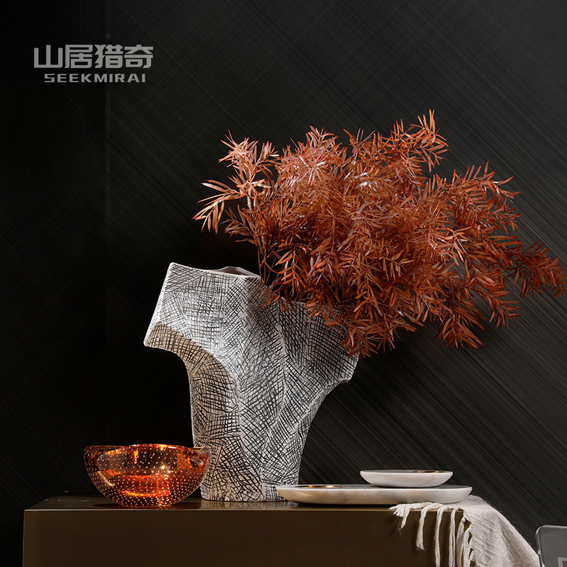 设计师花瓶摆件轻奢客厅电视装饰