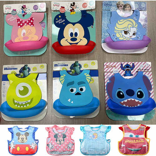 迪士尼硅胶婴幼儿防水喂饭围兜裙