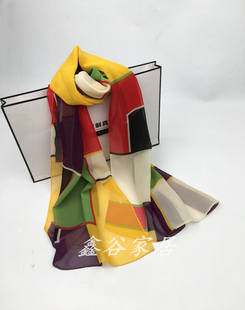 雪纺女士柔软丝巾色块百搭装饰包头舞蹈妈妈巾春冬季保暖披肩纱巾