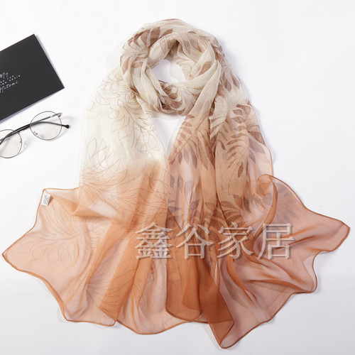 新款优质乔其纱女士沙滩防晒丝巾