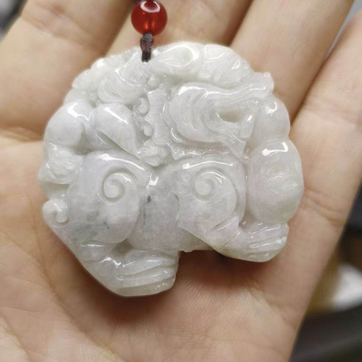 天然A货翡翠双面貔貅吊坠招财男女款项链玉石冰糯种挂件毛衣链
