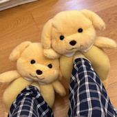 可爱小鼻嘎棉拖鞋 保暖厚 冬天棉鞋 女冬季 家居室内防滑包跟毛毛拖鞋