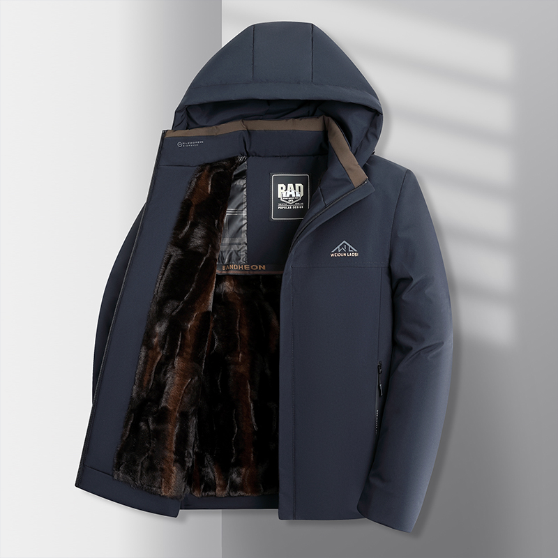 2025新款男士加绒加厚连帽棉衣