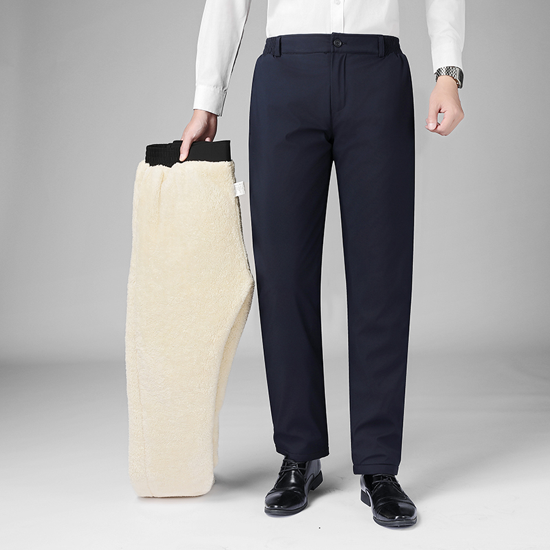 长裤直筒中老年男士加绒加厚保暖