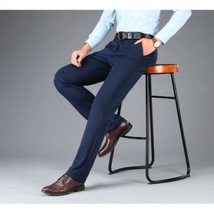 2024新款 春秋厚款 直筒宽松商务免烫西装 裤 子 弹力休闲裤 黑长裤 男士