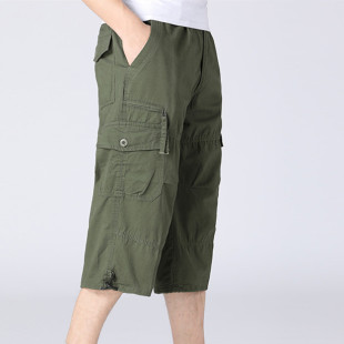 休闲运动潮流工装 七分裤 子沙滩裤 马裤 裤 宽松大码 短裤 男式 薄款 夏季