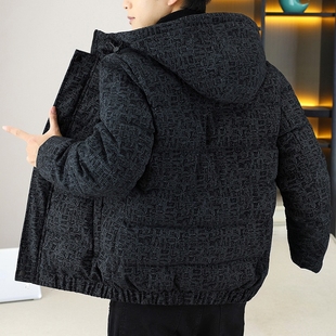 2025新款舒适百搭灯芯绒加厚连帽棉衣男冬季保暖防寒潮流棉服外套