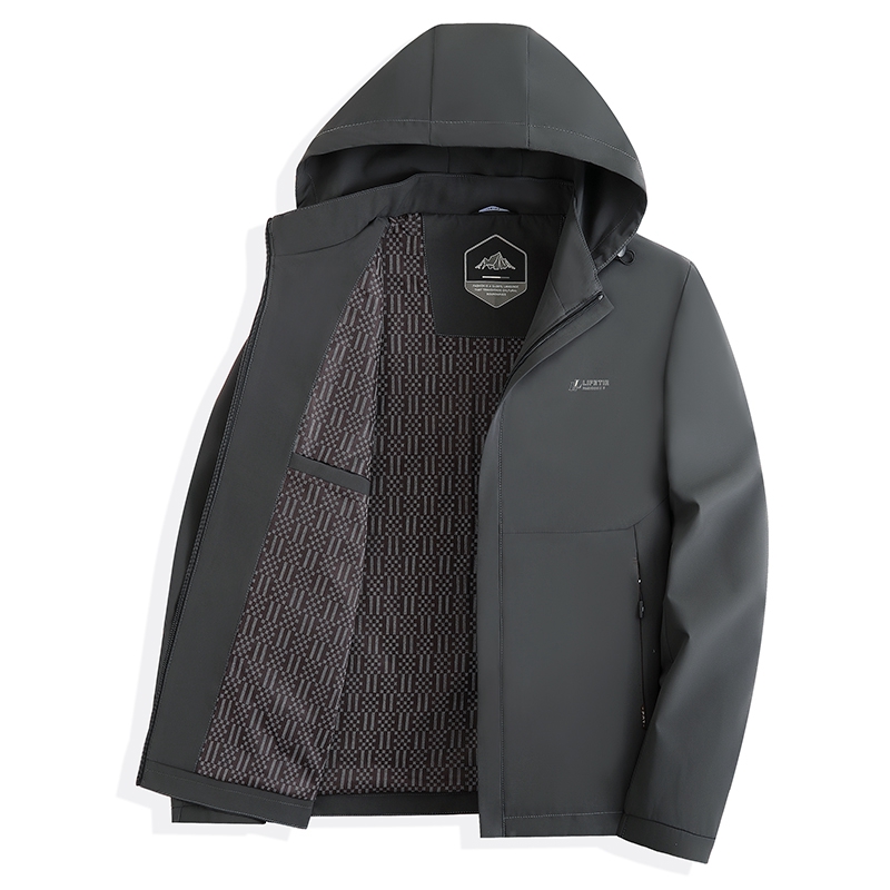 男休闲连帽夹克外套春秋商务休闲