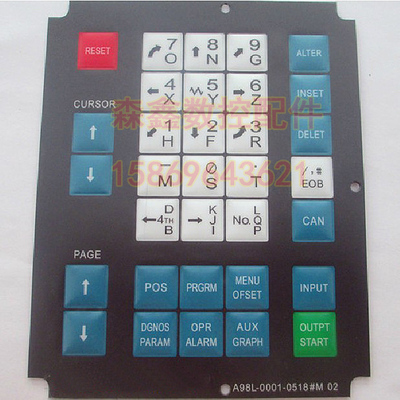 FANUC发那科操作面板按键膜A98L-0001-0518#M02铣床面膜加工中心