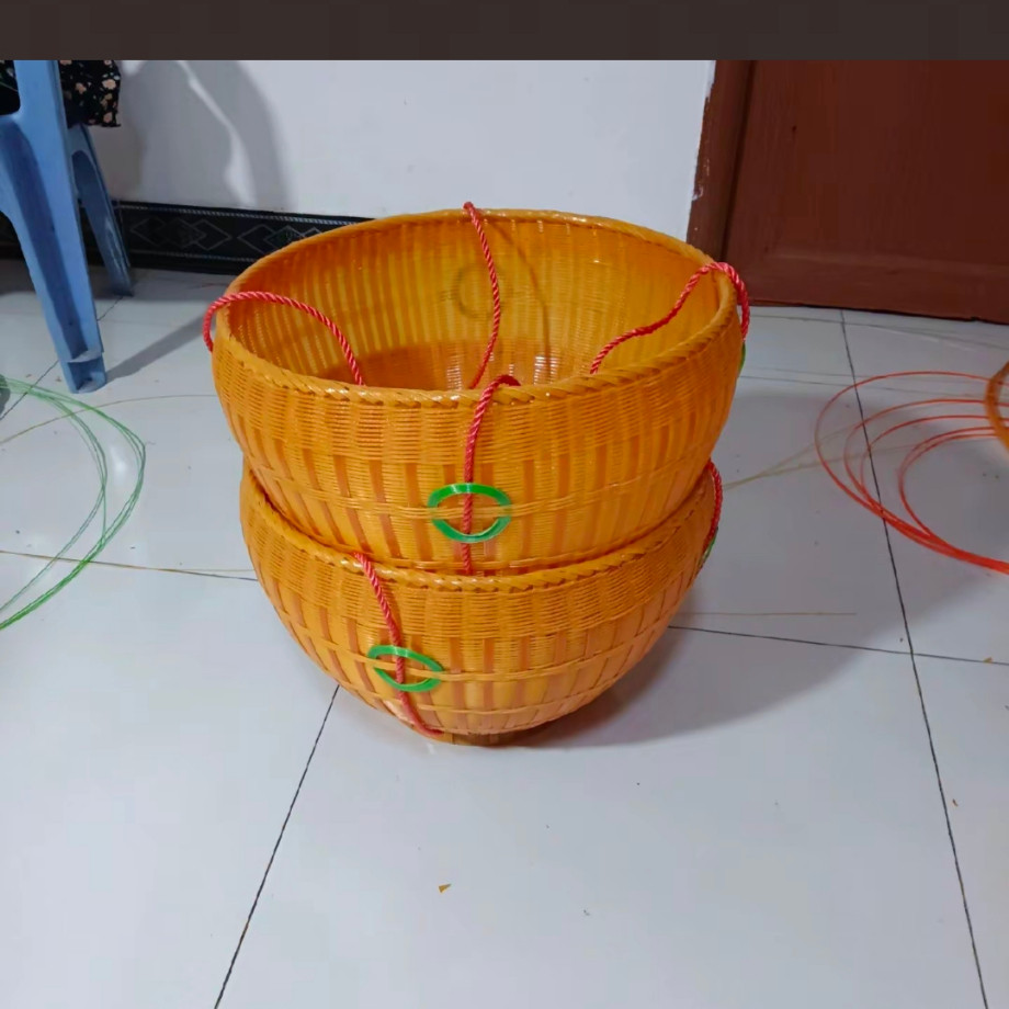 精品壮族大号箩筐竹编制品淘米箩篼粮食竹筐收纳篓喜事筐簸箕果篮