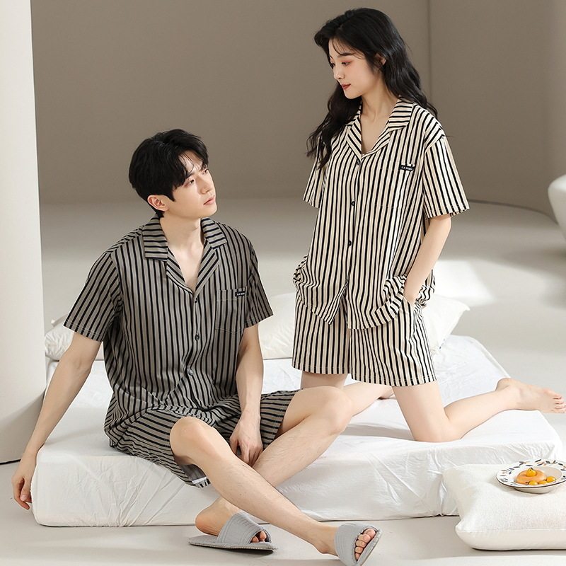 情侣睡衣夏季纯棉男款女士夏天2026年新款短袖套装休闲家居服夏款