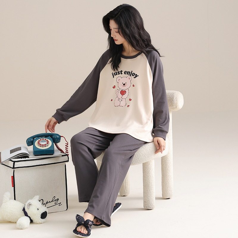 德绒睡衣秋冬新款女士长袖冬季韩版女生保暖加厚家居服套装可外穿
