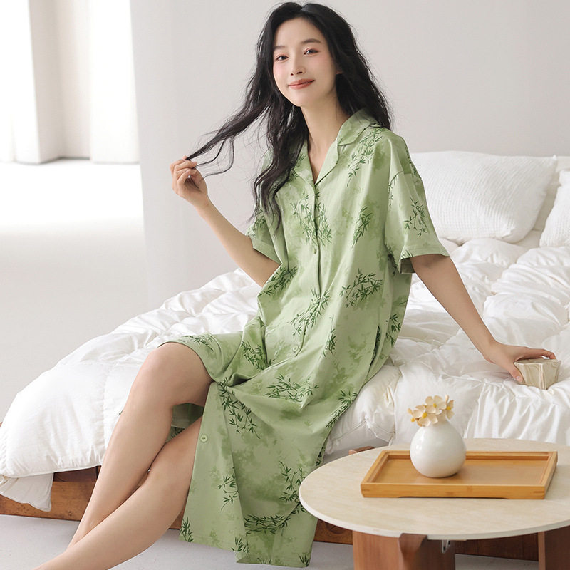 睡裙夏季女款2025新款纯棉短袖性感女士夏款调皮孕妇睡衣夏天女款