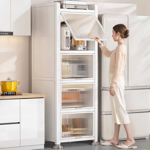 新款碳钢储物柜夹缝置物架收纳柜落地多层柜餐边柜多功能橱柜碗柜