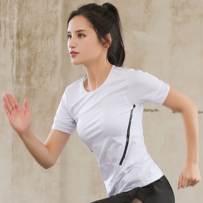圆领t恤速干半袖弹力跑步健身衣