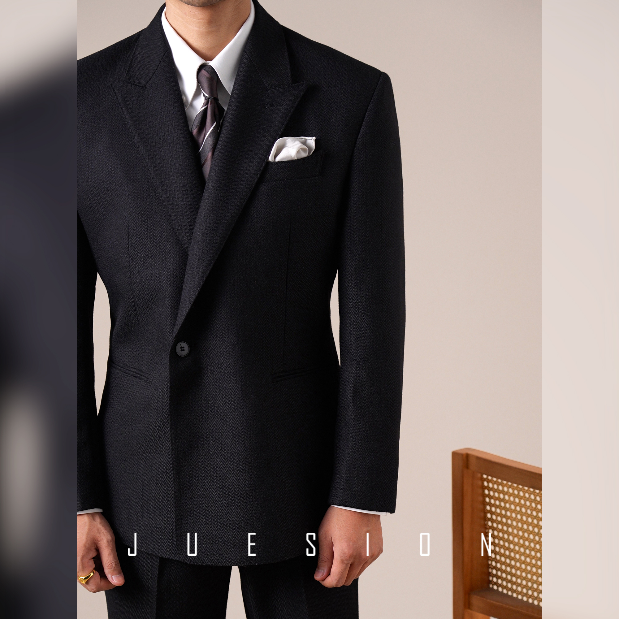 【可机洗免熨烫】JUESION 通勤商务西装套装男宴会正装结婚两件套