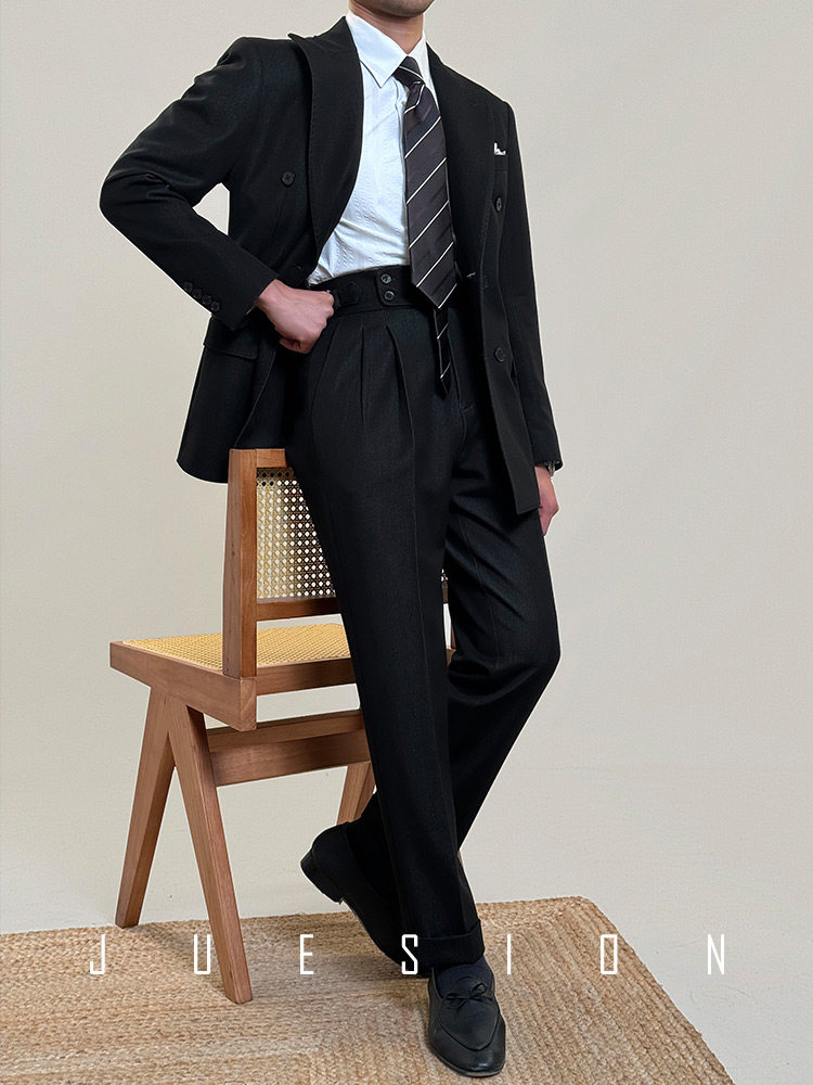 JUESION ITALIAN DOUBLE-BREASTED SUIT SUIT MENS CASUAL LUXURY LAPEL MENS BUSINESS FORMAL SUIT