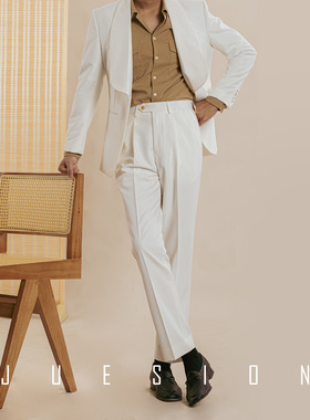 JUESION 意式休闲西裤男春夏款韩版直筒九分裤修身商务正装长裤
