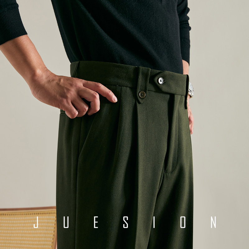 意式毛呢西装裤子男秋冬款