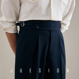 意式 长裤 巴黎扣那不勒斯西裤 商务直筒西装 男条纹休闲男士 JUESION