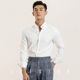 意式 长袖 衬衫 JUESION 男高级感商务休闲正春夏款 打底内搭白色衬衣