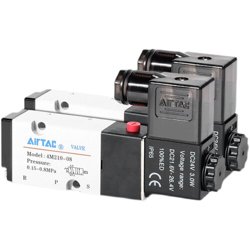 亚德客4V210-08电磁阀气动4V110-06控制4V310-410-10/15DC24V阀组