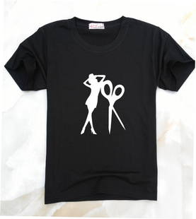 美发店理发店工作服发型师衣服定制发廊男女款 夏季短袖T恤 包邮