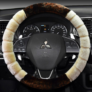 冬季 奕歌劲炫asx翼神蓝瑟把套 毛绒三菱欧蓝德汽车方向盘套2018款