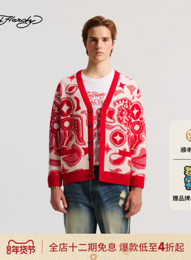 Ed Hardy埃德哈迪2026春季新款马年新年款中性提花针织衫E1SAU305