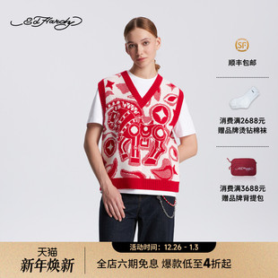 马年新年款 新款 中性针织背心E1SAU304 Hardy埃德哈迪2026春季