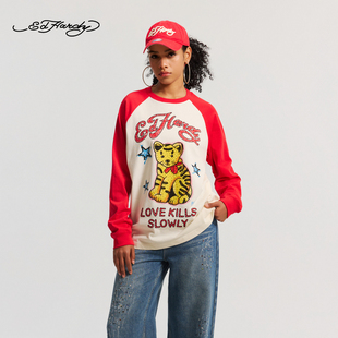 长袖 女士宽松插肩袖 新款 T恤E1SAW261 Hardy埃德哈迪2026春季