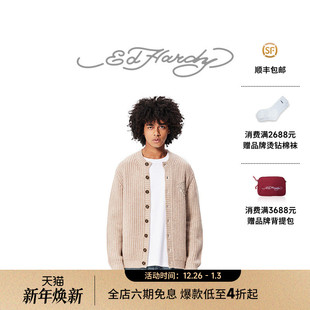 美式 新款 复古虎头男士 针织衫 外套 开衫 Hardy埃德哈迪冬季