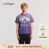 Hardy埃德哈迪2026春季 新款 男士 水洗烫钻印花短袖 T恤E1SAM076