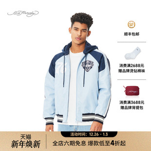 hardy埃德哈迪2025春季 复古落肩棉服连帽开衫 新款 美式 夹克 男士