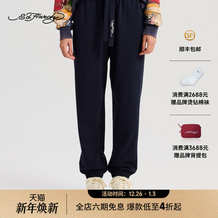 女士合身绣花束脚长裤 新款 E1RDW320 Hardy埃德哈迪2025冬季