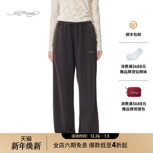 腰宽松长裤 烫钻女士装 新款 Hardy埃德哈迪2025春季