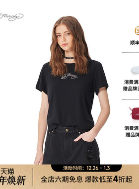 Ed Hardy埃德哈迪2025春季新款女士合身短款美式复古辣妹短袖T恤