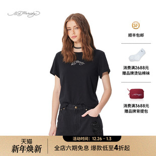 Hardy埃德哈迪2025春季 复古辣妹短袖 新款 美式 T恤 女士合身短款