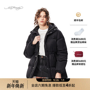 贴布绣烫钻标中长修身 新款 女士羽绒服 Hardy埃德哈迪冬季